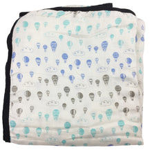 Load image into Gallery viewer, Hot Air Baloons Double Layer Blanket 50"x50" made from Bamboo, muslin, nursing cover, large size light weight blanket