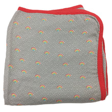 Load image into Gallery viewer, Rainbows Double Layer Blanket 50"x50" made from Bamboo, muslin, nursing cover, large size light weight blanket