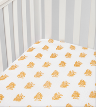 Load image into Gallery viewer, Orange Goldfish Muslin Crib Sheet
