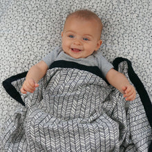 Load image into Gallery viewer, Modern Circles & Herringbone Triple Layer Bamboo Swaddling Blankets (47"x47")