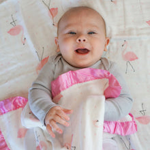 Load image into Gallery viewer, Flamingo, Triple Layers Flamingo Blanket - Satin or Jersey Trim