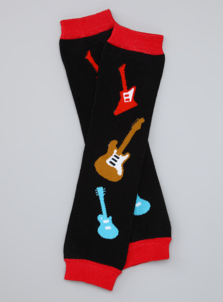 Black Guitar Baby Leg Warmers