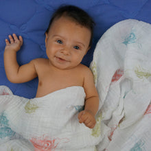 Load image into Gallery viewer, Feathers Muslin Swaddle Blanket