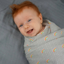 Load image into Gallery viewer, Rainbows Double Layer Blanket 50"x50" made from Bamboo, muslin, nursing cover, large size light weight blanket