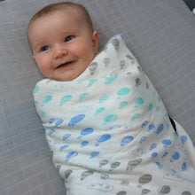 Load image into Gallery viewer, Hot Air Baloons Double Layer Blanket 50"x50" made from Bamboo, muslin, nursing cover, large size light weight blanket