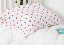 Load image into Gallery viewer, Red Stars Muslin Pillowcase