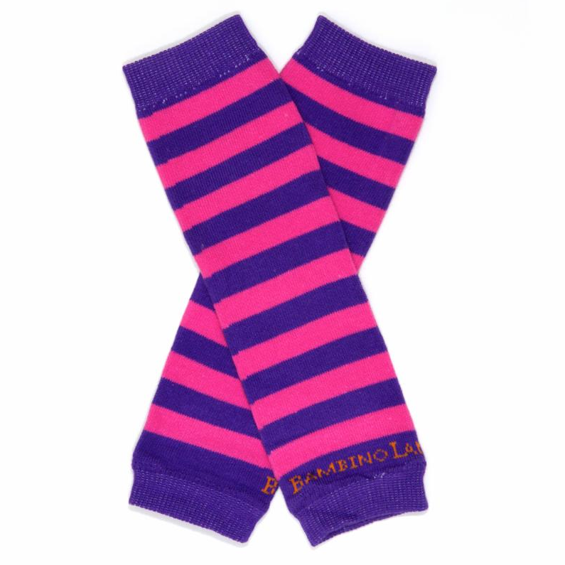 Pink & Purple Stripes Newborn Leg Warmers