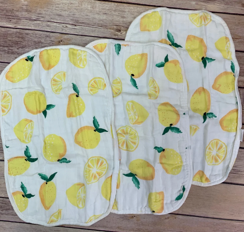 3 pack Muslin Burp Cloths, 4 layers of soft muslin, very soft and absorbant, nice large size