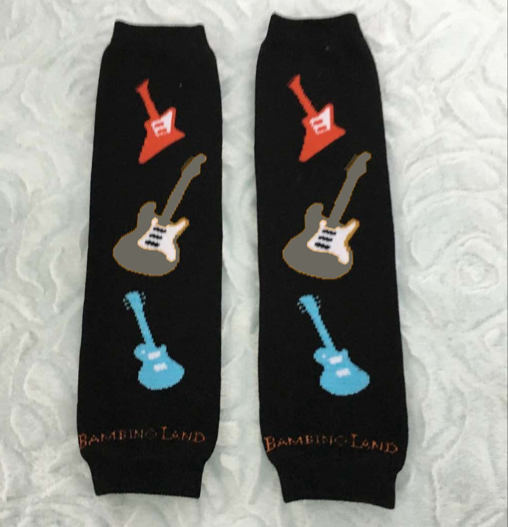 Black Guitar Baby Leg Warmers