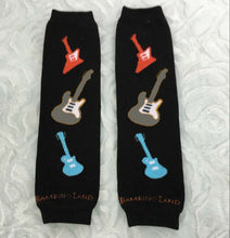 Load image into Gallery viewer, Black Guitar Baby Leg Warmers