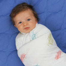 Load image into Gallery viewer, Feathers Muslin Swaddle Blanket
