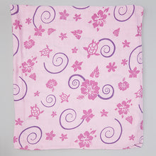 Load image into Gallery viewer, Pink Hawaiian Muslin Swaddle Blanket (bamboo)