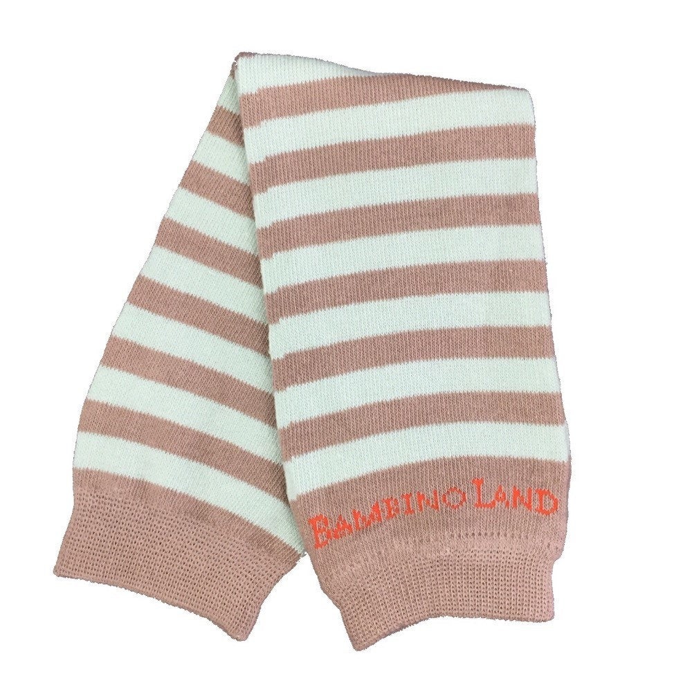 Soft Green & Brown Stripes Baby Leg Warmers