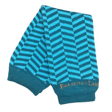 Load image into Gallery viewer, Herringbone Chevron Blue Teal Baby Leg Warmers