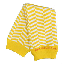 Load image into Gallery viewer, Herringbone Yellow & White Baby Leg Warmers