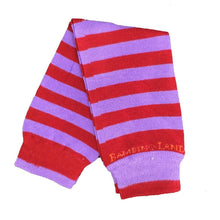 Load image into Gallery viewer, Purple & Red Stripes Baby Leg Warmers