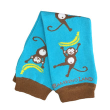 Load image into Gallery viewer, Monkeys Teal Baby Leg Warmers