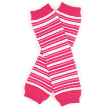Load image into Gallery viewer, Small Pink & White Stripes Baby Leg Warmers