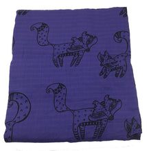 Load image into Gallery viewer, Fox Muslin Swaddle Blanket (Choice of Purple or Gray)