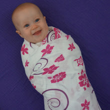 Load image into Gallery viewer, Pink Hawaiian Muslin Swaddle Blanket