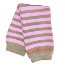 Load image into Gallery viewer, Pink & Brown Soft Stripes Baby Leg Warmers