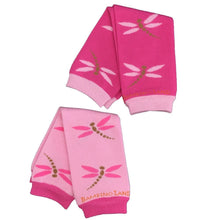 Load image into Gallery viewer, 2 Pack Dragonflies Light and Dark Pink Baby Leg Warmers