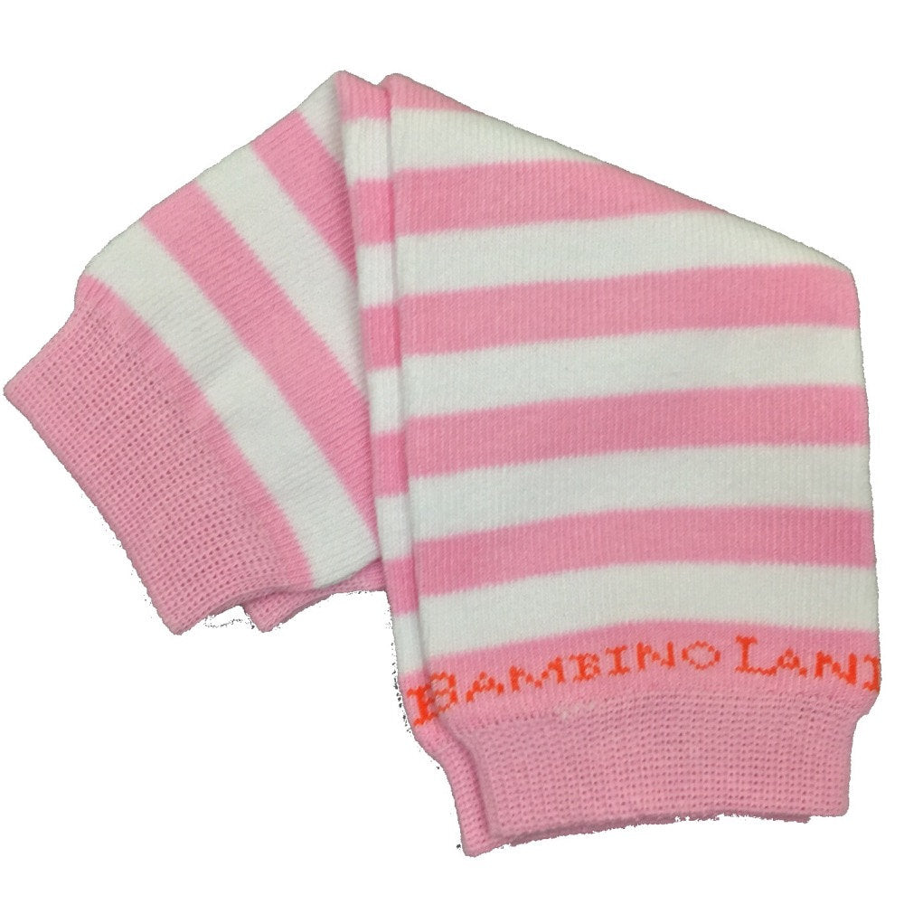 Pink & White Stripes Newborn Leg Warmers