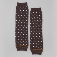 Load image into Gallery viewer, Brown with White Dots Baby Leg Warmers