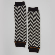 Load image into Gallery viewer, Herringbone Black Gray Baby Leg Warmers