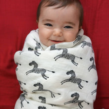 Load image into Gallery viewer, Zebras Muslin Swaddle Blankets