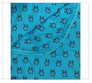 Teal Pandas 2-layer Big Bambino: made with 100% Organic Cotton Muslin. (extra large 60"x72") for older kids & adults