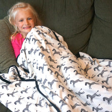 Load image into Gallery viewer, ZEBRA Big Double Layer Blankets, kids & adults 60"x70" made from Bamboo, muslin, large size light weight, throw, travel blanket