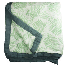 Load image into Gallery viewer, Fern Cozy Baby Blanket - 3 layers of soft muslin, made from bamboo/cotton blend. Great for swaddling, nursing cover, travel blanket and more