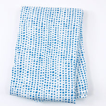 Load image into Gallery viewer, Blue Dots & Geometric Blue Muslin Swaddle Blanket Set of 2