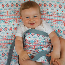 Load image into Gallery viewer, Southwestern Baby Blanket - 3 layers of soft muslin, bamboo/cotton blend. Great for swaddling, nursing cover, travel blanket and more