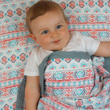 Load image into Gallery viewer, Southwestern Baby Blanket - 3 layers of soft muslin, bamboo/cotton blend. Great for swaddling, nursing cover, travel blanket and more