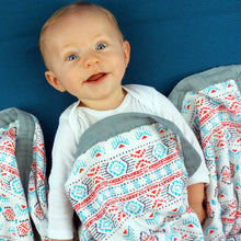 Load image into Gallery viewer, Southwestern Baby Blanket - 3 layers of soft muslin, bamboo/cotton blend. Great for swaddling, nursing cover, travel blanket and more