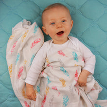 Load image into Gallery viewer, Feathers Muslin Swaddle
