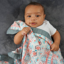 Load image into Gallery viewer, Southwestern Baby Blanket - 3 layers of soft muslin, bamboo/cotton blend. Great for swaddling, nursing cover, travel blanket and more