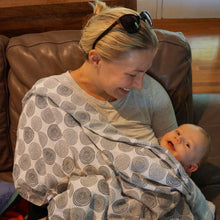 Load image into Gallery viewer, Black & White Circles Muslin Swaddle Blanket