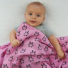 Load image into Gallery viewer, Panda Muslin Swaddle Blanket