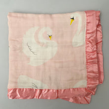Load image into Gallery viewer, Swans Small Snuggle Blankie - Triple Layer 15&quot;x15&quot; soft muslin, made from viscose and cotton. Comfort, Lovey, Snuggle travel blanket!
