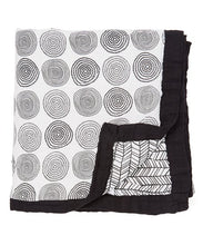 Load image into Gallery viewer, Modern Circles & Herringbone Triple Layer Bamboo Swaddling Blankets (47"x47")