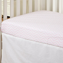Load image into Gallery viewer, Pink Chevron Muslin Crib Sheet