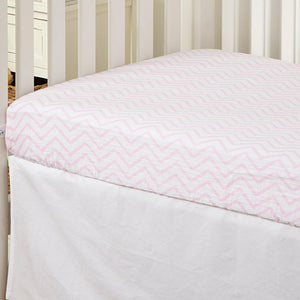 Pink Chevron Muslin Crib Sheet