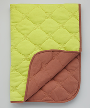 Load image into Gallery viewer, Lime &amp; Brown Organic Quilted Blanket
