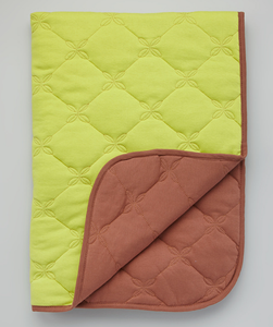 Lime & Brown Organic Quilted Blanket