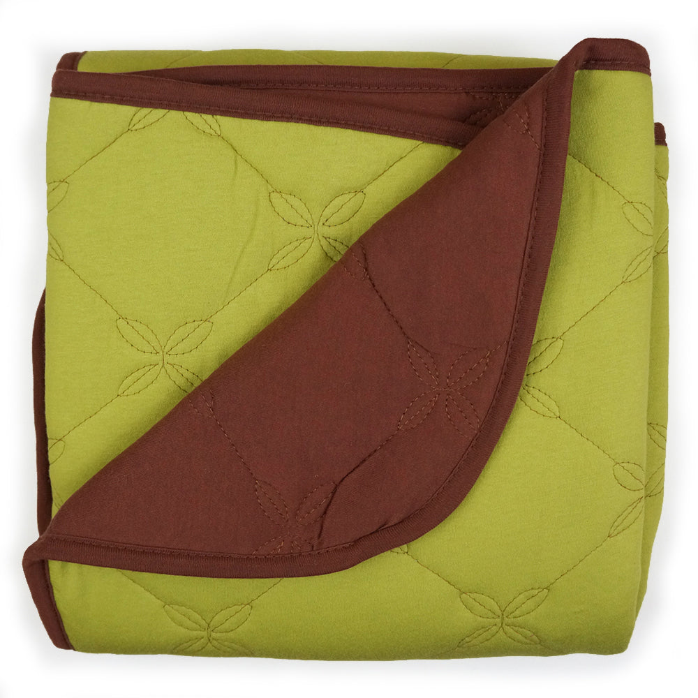 Lime & Brown Organic Quilted Blanket