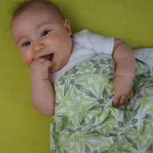 Load image into Gallery viewer, Green Geometric Muslin Swaddle Blanket
