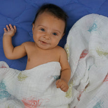 Load image into Gallery viewer, Feathers Muslin Swaddle Blanket
